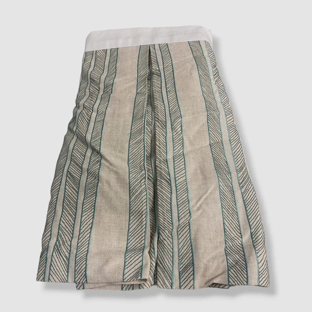$625 Jane Wilner Designs Blue Aqua Bally Stripe King Dust Skit